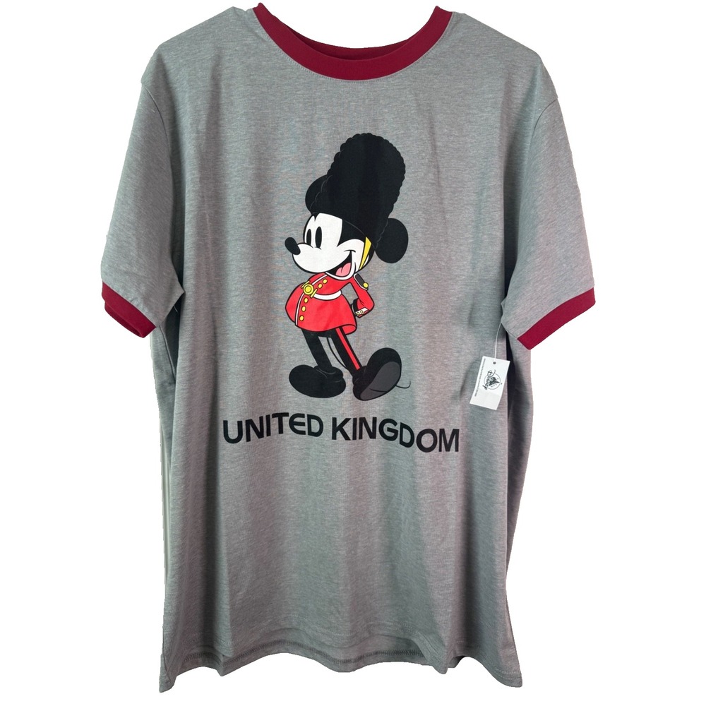 Disney EPCOT UK Pavilion Mickey Mouse T-Shirt NWT Park Exclusive Gray Men's Med